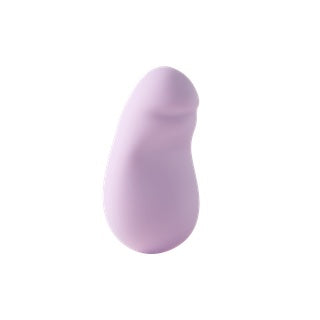 Lilac teardrop silicone personal massager with rounded tip and smooth surface