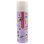 Powder spray bottle with white cap and colorful illustrated label, 4 fl oz
