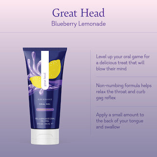 Blue oral gel tube with instructions and side panel text