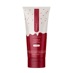 White and deep red squeezable lubricant tube with small red dot pattern and red cap