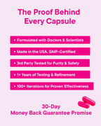 Vaginal probiotic capsules with guarantee badges and 30-day promise text