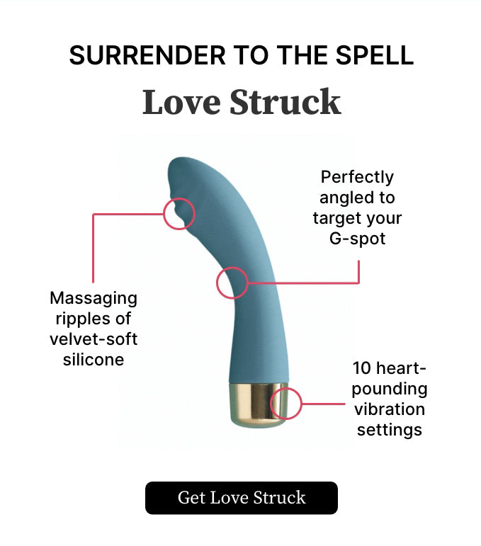 Teal curved silicone massager with gold base and short handle