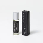 Velvet pheromone roll-on bottle with silver cap and matching black box