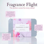 Fragrance flight gift box with pastel floral design and label window