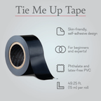Self-adhesive tape roll with dark gray-blue outer layer and black strip
