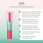 GPS G-spot cream tube, front view with teal accents and red label