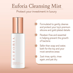 Euforia cleansing mist bottle with rose-gold cap and detailed front label