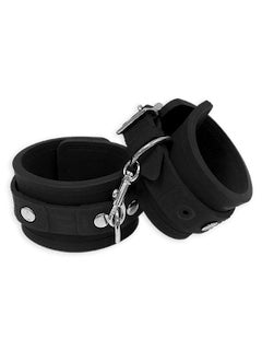 Onyx handcuffs in black with short chain and locking clasp