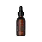 Atlas beard oil bottle with black dropper and amber glass