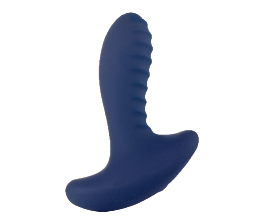 Secret Touch curved dark blue massager with tapered end