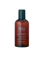 HeLi massage oil bottle with dark cap, amber label with Hello Libido text