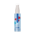 Warming lubricant bottle, blue raspberry scent, spray pump with white flip-top cap