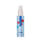 Warming lubricant bottle, blue raspberry scent, spray pump with white flip-top cap