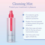 Cleansing mist bottle with red spray pump, clear container