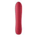Berry-pink silicone wand massager with rounded tip and small control button