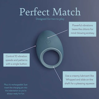 Teal oval silicone massage device with circular opening