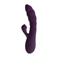 Purple silicone curved massager with contoured handle and flexible tip