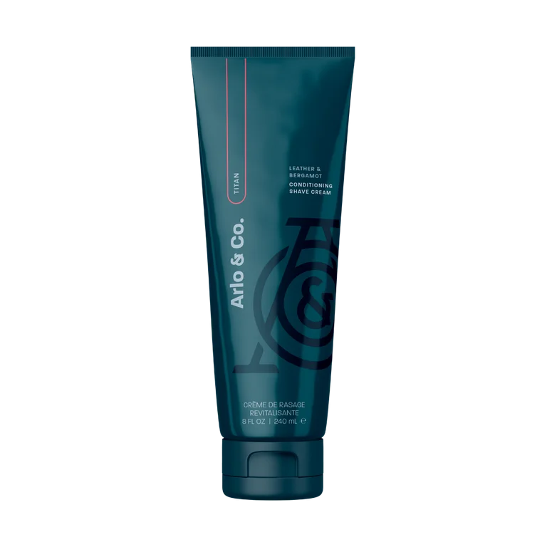 Conditioning shave cream tube, Atlas, teal-blue with dark cap