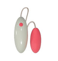 Pair of silicone personal massagers in ivory and pink, each with loop handle