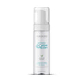 Foam cleanser bottle with pump, white; Simply Foam & Fresh label visible