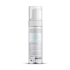 Foam cleanser bottle with pump, white; ingredient and barcode panel on back