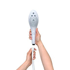 Handheld power shower head with sprayer face showing multiple massage nozzles