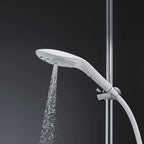 Power shower head with water spray stream coming from the sprayer nozzles