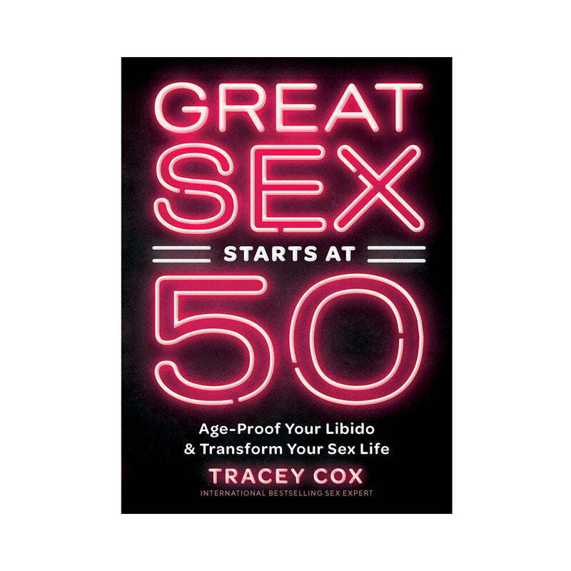 Book: Great Sex Starts at 50 by Tracey Cox, neon pink title design