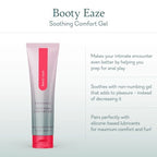 Soothing comfort gel tube, light gray with pink stripe and flip-top cap