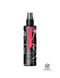 Black fragrance mist spray bottle with pump top and label
