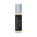 Velvet pheromone roll-on bottle with silver cap and black label