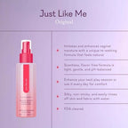 Water-based personal lubricant bottle with pink pump and front label