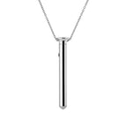 Silver pendant necklace with slim cylindrical bar and chain