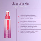 Personal lubricant bottle with pink pump and sugar-glazed donut label