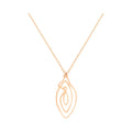Vulva-shaped pendant necklace with gold-tone chain
