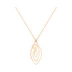 Vulva-shaped pendant necklace with gold-tone chain