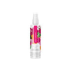 White fragrance mist spray bottle with colorful floral label and pump top