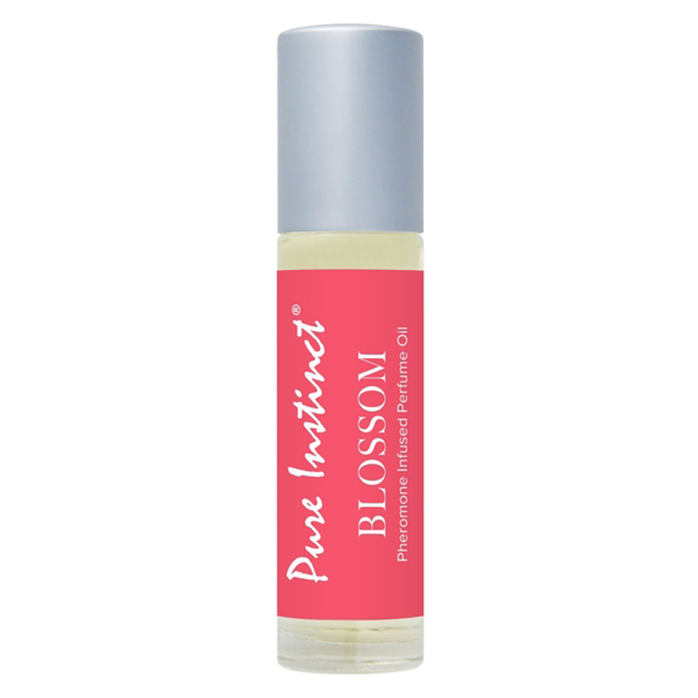 Pink Blossom pheromone roll-on with silver cap and red label