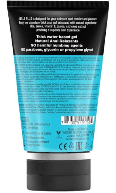 Aqua Jelle Plus - Anal Lubricant With Relaxants 4 Oz