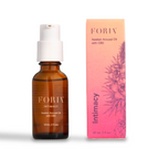 CBD arousal oil bottle with pump and matching product box