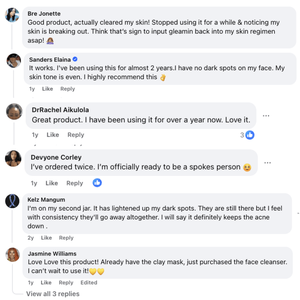 Vitamin C clay mask customer reviews list with star ratings