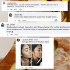 Vitamin C clay mask customer review screenshots with before-and-after photos