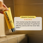 Clarifying brightening cleanser tube, yellow squeeze bottle with silver cap (handheld)