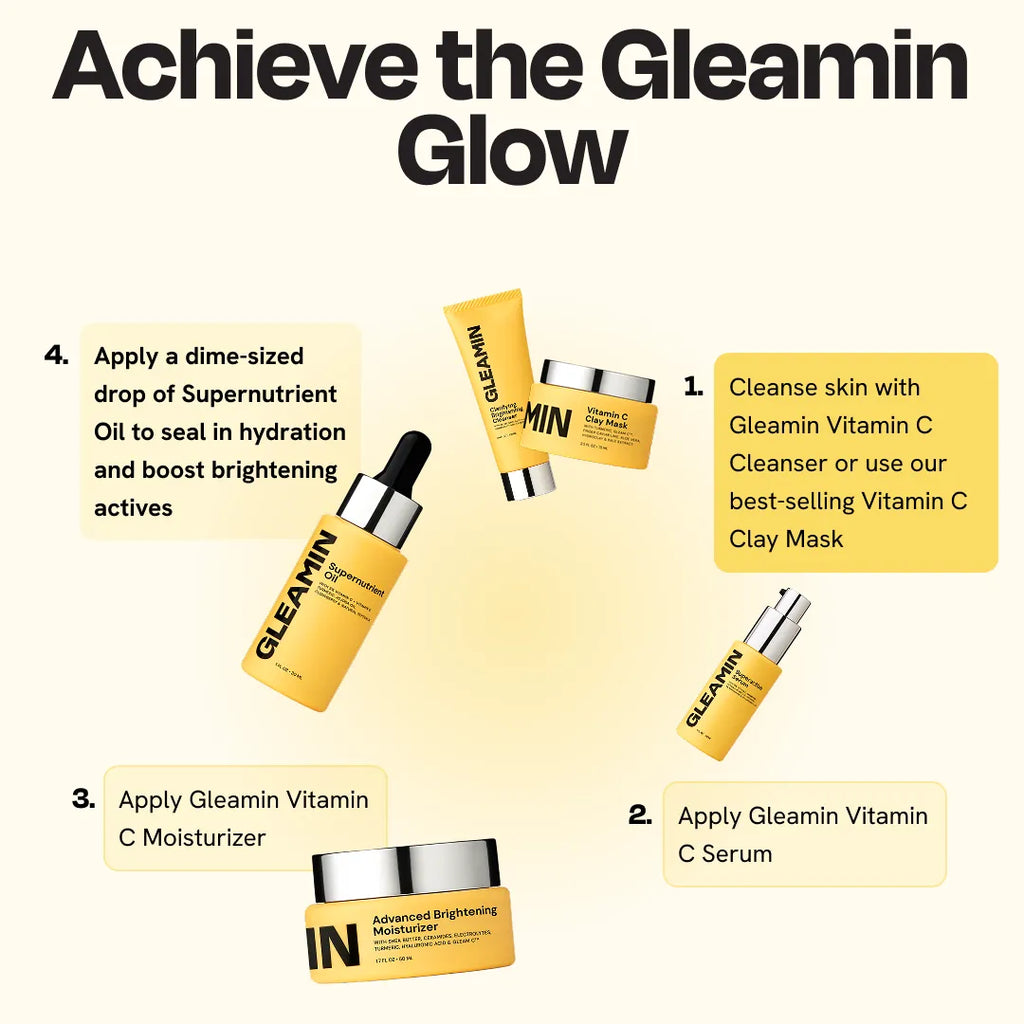 Vitamin C clay mask jar and tube, pale yellow formula.