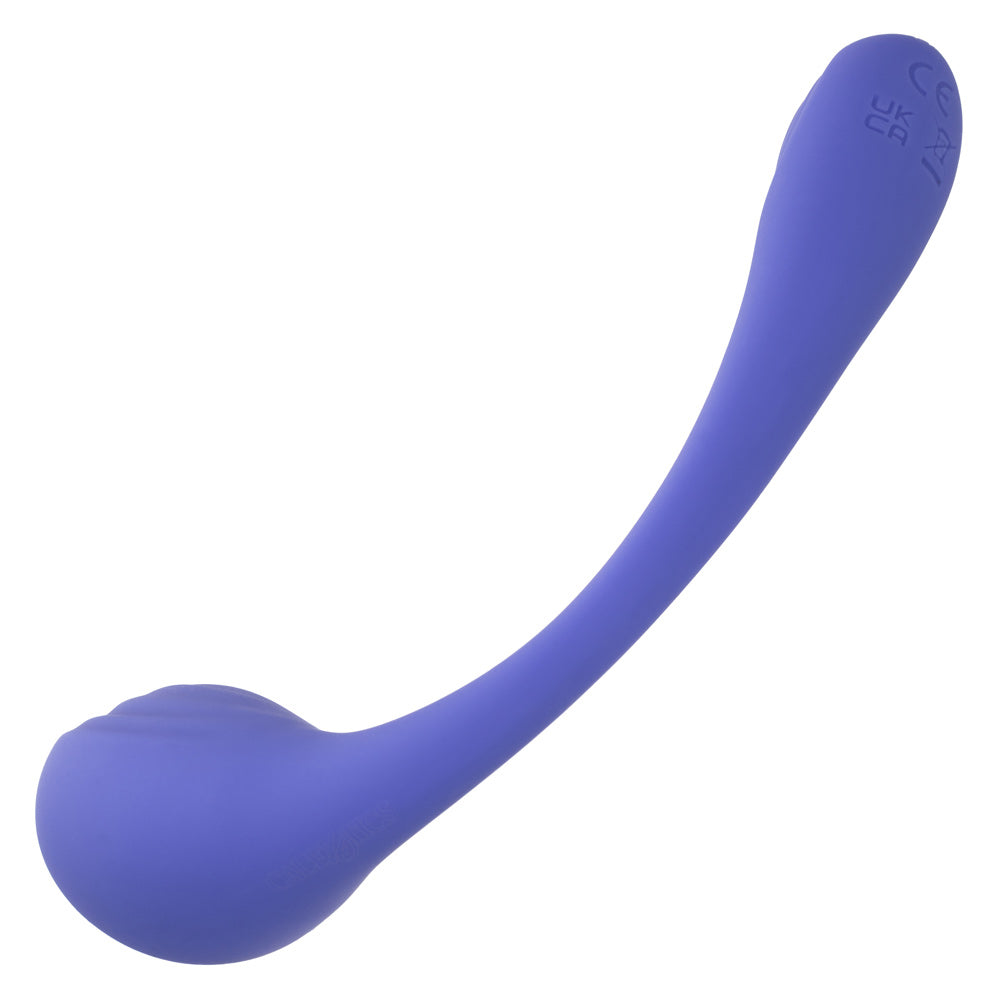 Periwinkle curved kegel exerciser with rounded base
