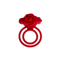 Floral rose ring with red rose top and double round band