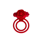 Floral rose ring with red rose top and double round band