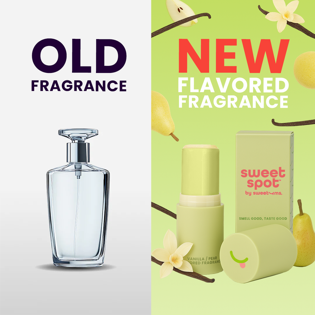 Glass perfume bottle with crystal-clear liquid and silver spray cap