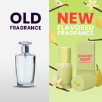 Glass perfume bottle with crystal-clear liquid and silver spray cap