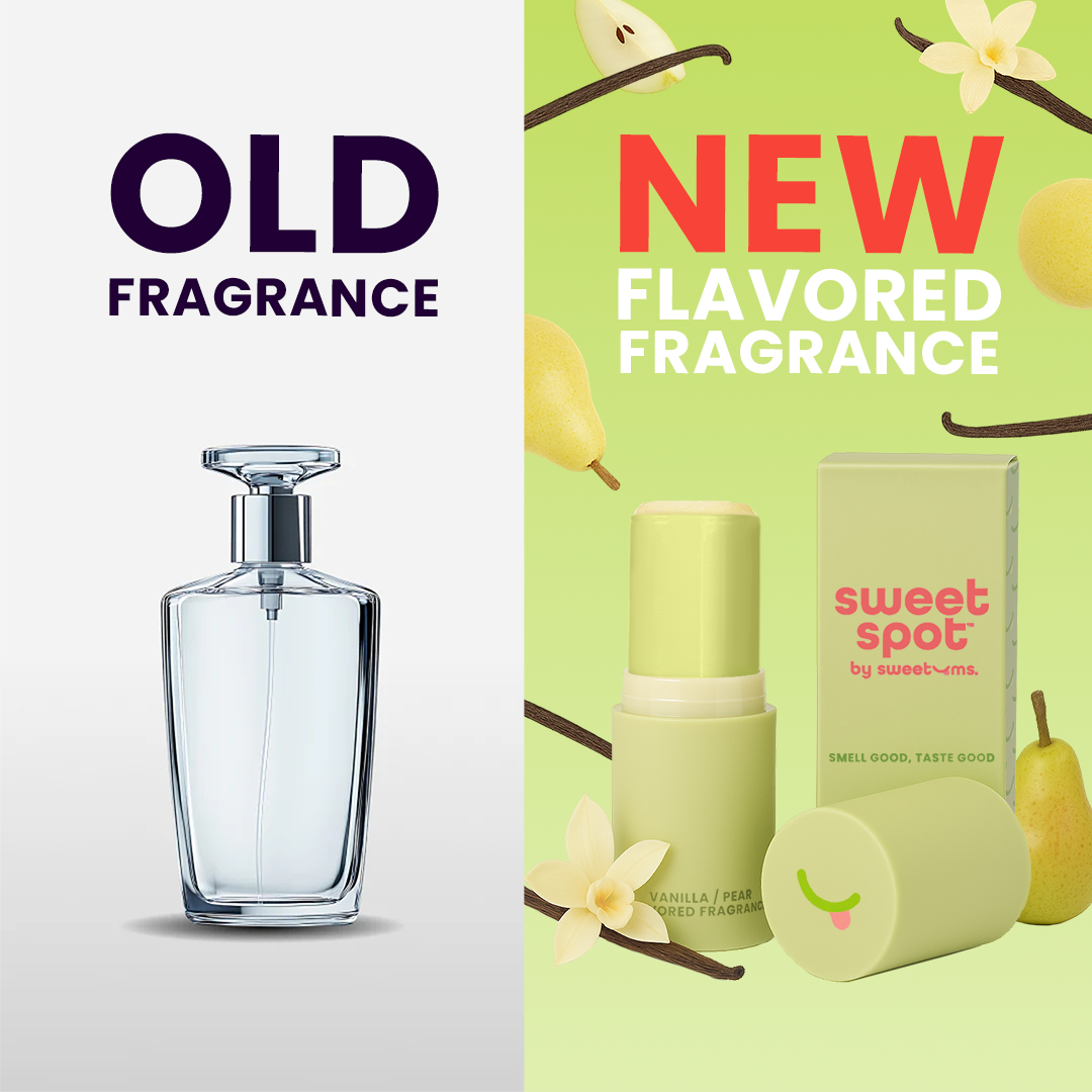 Glass perfume bottle with crystal-clear liquid and silver spray cap